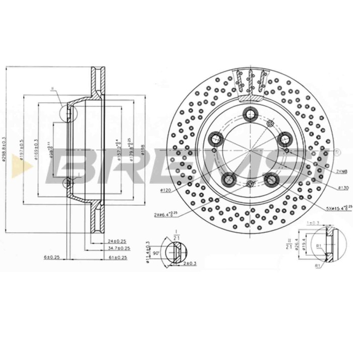 CD8012V.JPG Disco Freno Posteriore 92100100 Porsche 911 911 Cabriolet 911 Targa Boxster Boxster Spyder Cayman Ventilato