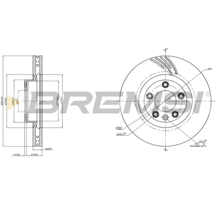 CD8019VRD.JPG Disco Freno Anteriore 92219605 Porsche Cayenne Volkswagen Touareg