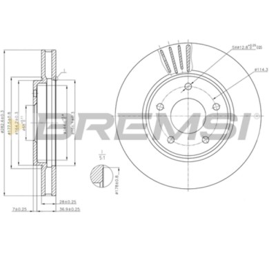 CD8040V.JPG Disco Freno Anteriore 92280103 Nissan Leaf Nv200/evalia Autobus Nv200 Furgonato Ventilato