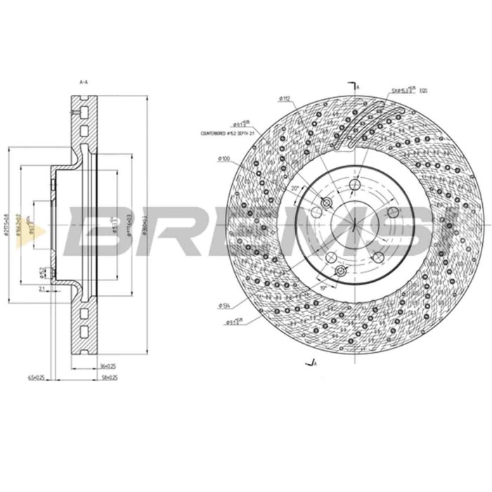 CD8051V.JPG Disco Freno Anteriore 92260305 Mercedes-benz Classe C (w204) Ventilato