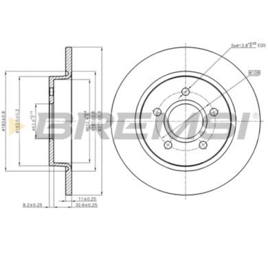 CD8061S.JPG Disco Freno Posteriore 92239003 Ford Focus Iii Tre Volumi Focus Iii Turnier Focus Iii Focus Iii Cassone/coda Spioven