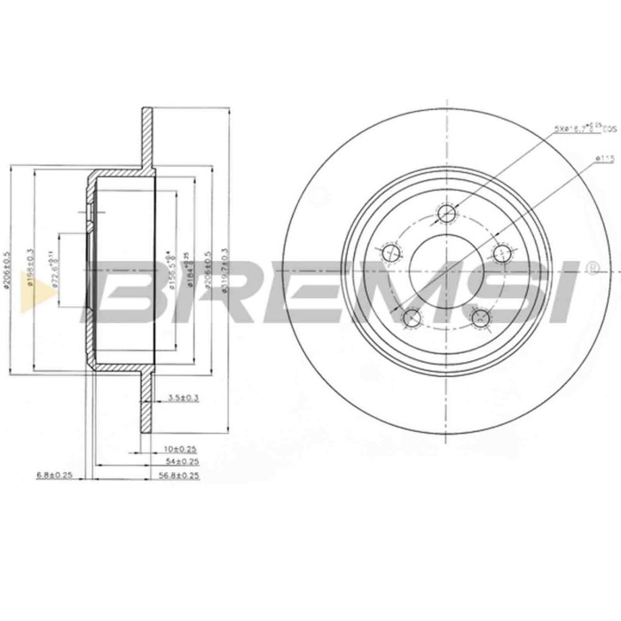 CD8064S.JPG Disco Freno Posteriore 92234803 Chrysler 300 C Touring Pieno