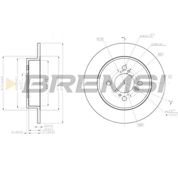 CD8071S.JPG Disco Freno Posteriore 92231403 Suzuki Swift Iv Pieno