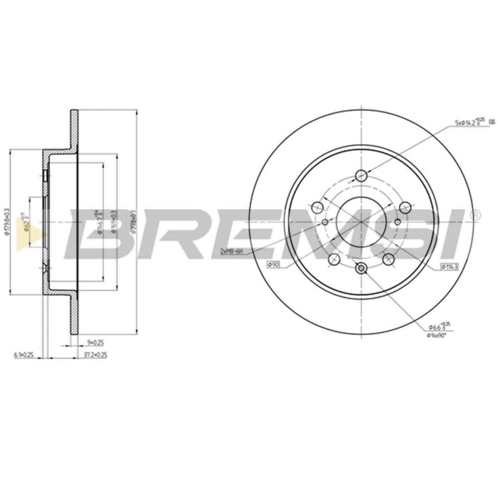 CD8075S.JPG Disco Freno Posteriore 92222300 Suzuki Swift Iii Sx4 Sx4 Tre Volumi Fiat Sedici Pieno