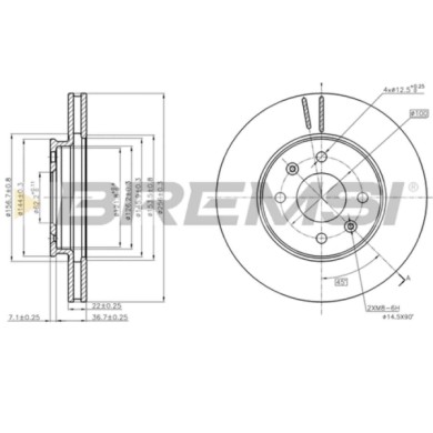 CD8089V.JPG Disco Freno Anteriore 92237903 Hyundai Accent Iv Tre Volumi I20 Kia Rio Iii Rio Iii Tre Volumi Nero