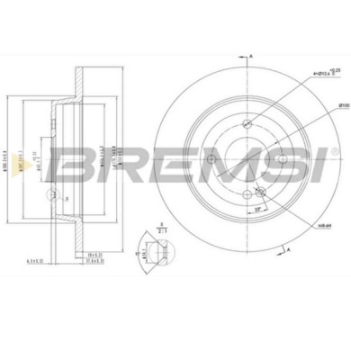 CD8090S.JPG Disco Freno Posteriore 92242200 Hyundai Accent Iv Tre Volumi (rb)
