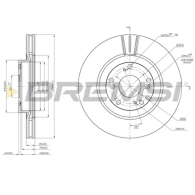 CD8092V.JPG Disco Freno Anteriore Honda Civic Viii Hatchback Ventilato