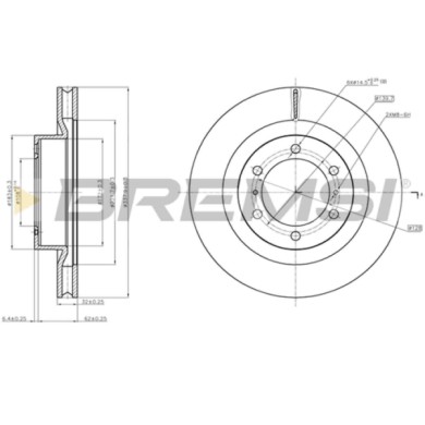 CD8093V.JPG Disco Freno Anteriore 92223900 Toyota Land Cruiser Prado Ventilato