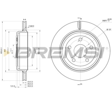 CD8095V.JPG Disco Freno Posteriore 92273400 Jeep Grand Cherokee Iv Ventilato