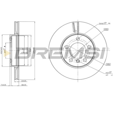 CD8122V.JPG Disco Freno Anteriore 92277805 Mini Mini Countryman Mini Paceman Nero