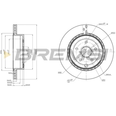 CD8140V.JPG Disco Freno Posteriore 92243703 Subaru Impreza 2 Volumi/coda Spiovente Impreza Tre Volumi Wrx Tre Volumi Ventilato