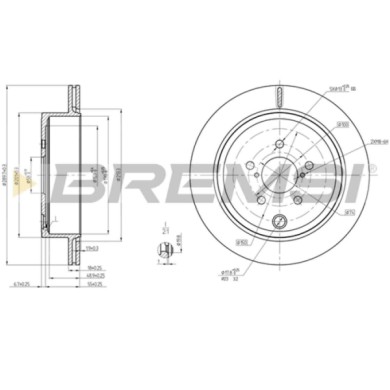 CD8141V.JPG Disco Freno Posteriore 92270903 Subaru Brz Legacy V Legacy V Station Wagon Outback Ventilato