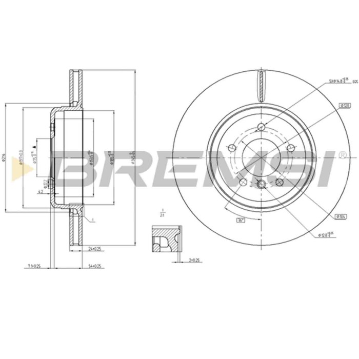 CD8154V.JPG Disco Freno Posteriore 92182503 Bmw 5 5 Touring 6 6 Cabriolet Ventilato