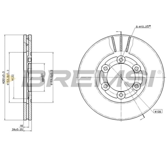 CD8161V.JPG Disco Freno Anteriore 92234700 Kia K2500 K2700 K2900 Nero