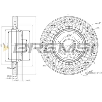 CD8183V.JPG Disco Freno Posteriore 92124300 Mercedes-benz Classe S Classe S Coupé Ventilato