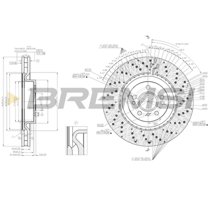 CD8202V.JPG Disco Freno Anteriore 92254405 Mercedes-benz Classe M Gle Coupé Nero