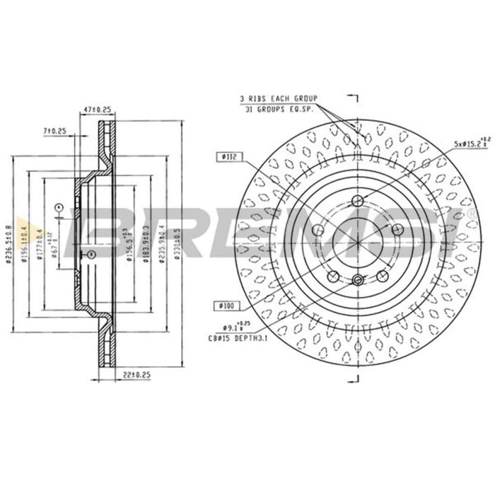 CD8208V.jpg Disco Freno Posteriore 92273503 Mercedes-benz Classe M Gle Gle Coupé Ventilato