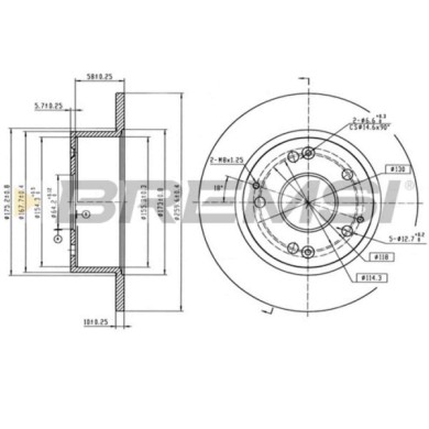 CD8259S.jpg Disco Freno Posteriore 92169703 Honda Accord Vi Accord Vi Hatchback Pieno
