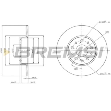 CD8286S.JPG Disco Freno Posteriore 92244303 Fiat 500l Tipo Station Wagon Nero