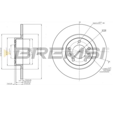 CD8297S.JPG Disco Freno Posteriore 92238003 Peugeot 508 Sw I 508 I 508 Sw Cassone/furgonato/promiscuo Pieno