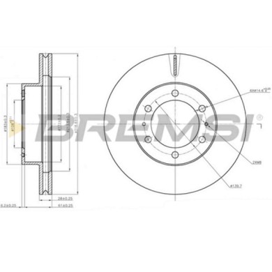 CD8475V.JPG Disco Freno Anteriore 92230400 Toyota Land Cruiser Prado Ventilato