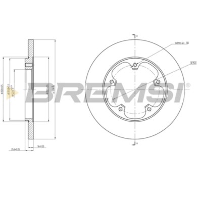 CD8484S.JPG Disco Freno Posteriore 92274103 Ford Transit V363 Autobus Transit V363 Furgonato Transit V363 Pianale Piatto/telaio