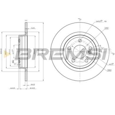 CD8486S.JPG Disco Freno Posteriore 92254903 Mercedes-benz Cla Coupé Cla Shooting Brake Classe A Classe B Classe Gla Pieno