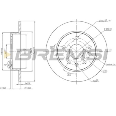 CD8493S.JPG Disco Freno Posteriore 92268403 Suzuki Swift Iv Sx4 S-cross Vitara Pieno