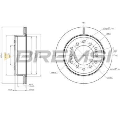 CD8505V.JPG Disco Freno Posteriore 92231003 Toyota Land Cruiser Prado Ventilato