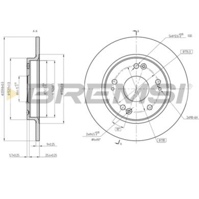 CD8524S.JPG Disco Freno Posteriore 92224103 Honda Cr-z Pieno