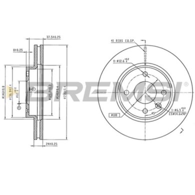 CD8540V.jpg Disco Freno Anteriore 09d42611 Chevrolet Aveo 2 Volumi/coda Spiovente