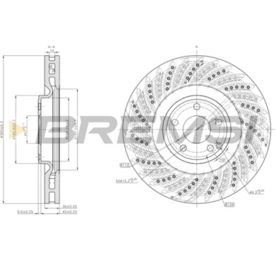 CD8610V.JPG Disco Freno Anteriore 92283905 Mercedes-benz Cls Cls Shooting Brake Perforato / Autoventilato