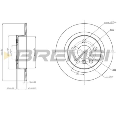 CD8612S.JPG Disco Freno Posteriore 92274603 Bmw 2 Active Tourer 2 Gran Tourer X1 I3 Mini Mini Clubman Mini Countryman Pieno