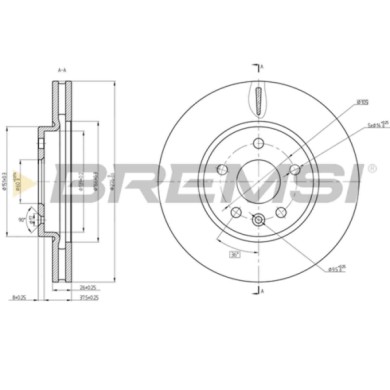 CD8685V.JPG Disco Freno Anteriore 92277100 Opel Astra K Sports Tourer Astra K Ampera-e Nero