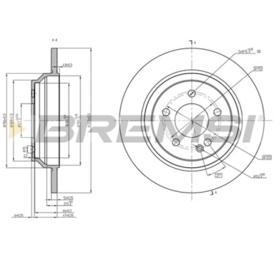 CD8764V.JPG Disco Freno Posteriore 92272703 Mercedes-benz Classe V (w447)