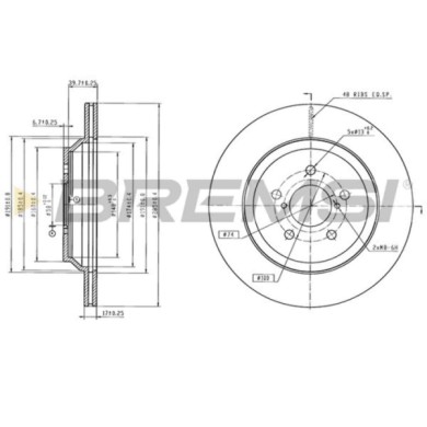 CD8864V.jpg Disco Freno Posteriore 92309303 Subaru Impreza 2 Volumi/coda Spiovente Xv