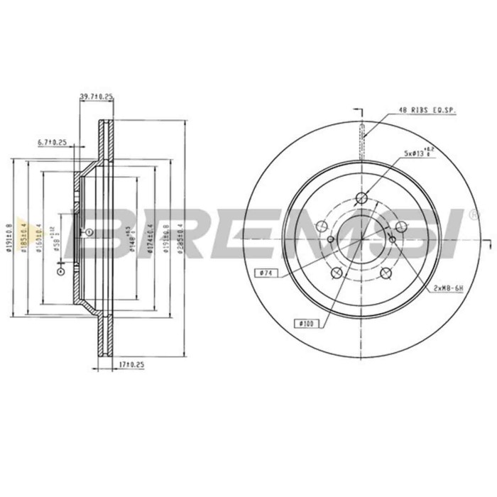 CD8864V.jpg Disco Freno Posteriore 92309303 Subaru Impreza 2 Volumi/coda Spiovente Xv