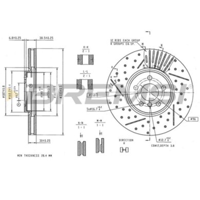 CD8925V.jpg Disco Freno Anteriore 92304303 Toyota Camry Ventilato