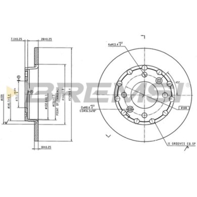 CD8985S.jpg Disco Freno Posteriore 92325803 Citroen C4 Iii (ba Bb Bc) Pieno