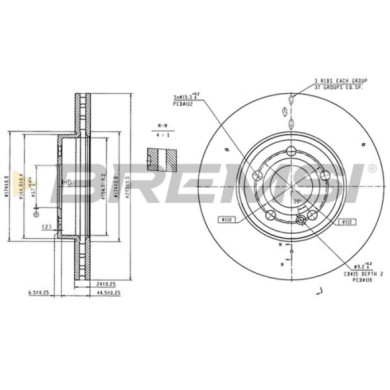 CD9033V.jpg Disco Freno Anteriore 92323505 Mercedes-benz Classe A Tre Volumi Classe A Cla Classe B Ventilato