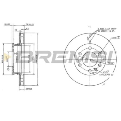 CD9034V.jpg Disco Freno Anteriore 400.6476.20 Mercedes-benz Sprinter 3,5-t Furgonato (b907 B910)