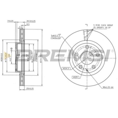 CD9035V.jpg Disco Freno Anteriore 92326203 Mazda 3 2 Volumi/coda Spiovente 3 Tre Volumi Cx-30 Ventilato