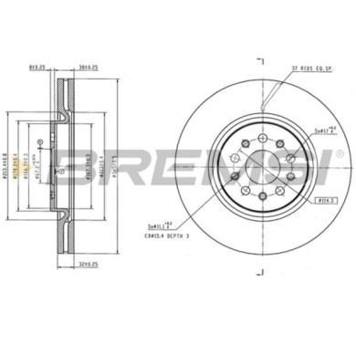 CD9041V.jpg Disco Freno Anteriore 92329105 Maserati Levante Suv Ventilato