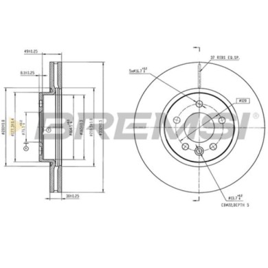 CD9043V.jpg Disco Freno Anteriore 09d05011 Ford Ecosport