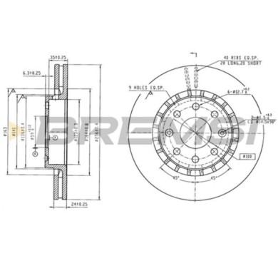 CD9054V.jpg Disco Freno Anteriore 92263303 Chevrolet Aveo / Kalos 2 Volumi /coda Spiovente (t200)