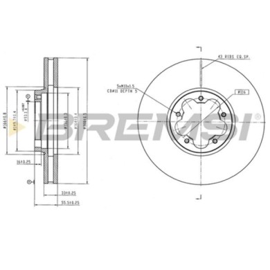 CD9057V.jpg Disco Freno Anteriore 92327303 Ford Tourneo Custom V362 Autobus (f3)