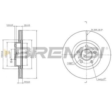 CD9064S.jpg Disco Freno Anteriore 92326003 Ford Tourneo Connect / Grand Tourneo Connect V408 Mpv / Space Wag