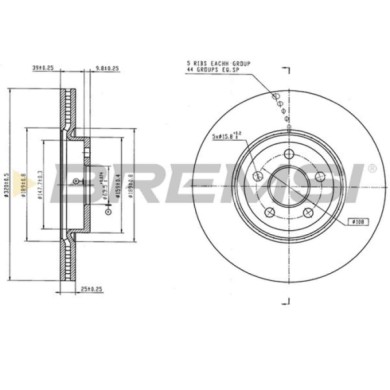CD9066V.jpg Disco Freno Anteriore Ford Tourneo Connect/grand Tourneo Connect V408 Mpv/space Wag