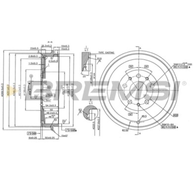 CR5005.jpg Tamburo Freno Posteriore Fiat Doblo Cargo (263) Cr5005 51860868 Bremsi