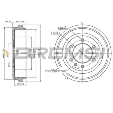 CR5685.jpg Tamburo Freno Posteriore Isuzu D-max I Cr5685 8973605050 Bremsi